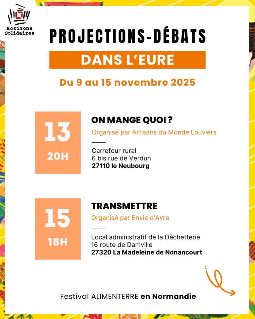 Programme du Festival Alimenterre en Normandie du 9 au 15-11-25 - Eure