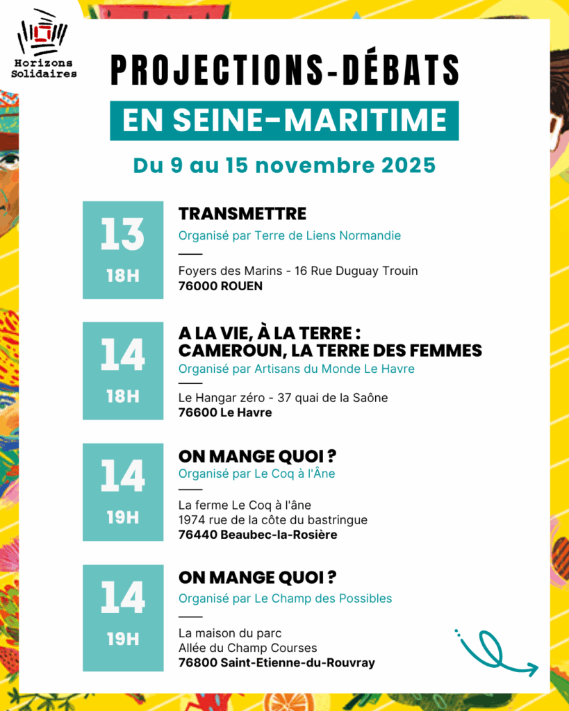 Programme du Festival Alimenterre en Normandie du 9 au 15-11-25 - Seine-Maritime