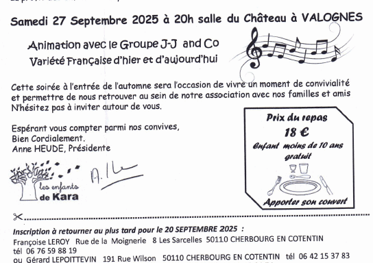 Repas Les Enfants de Kara à Valognes