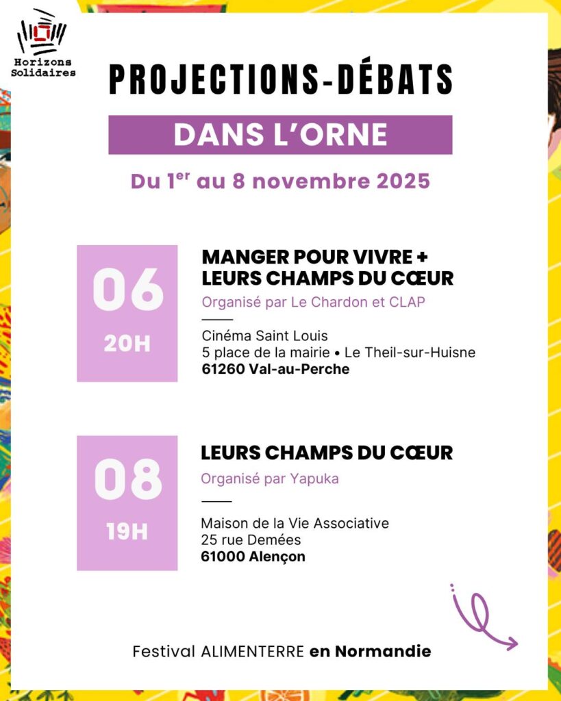Programme du Festival Alimenterre en Normandie du 1 AU 8-11-25 